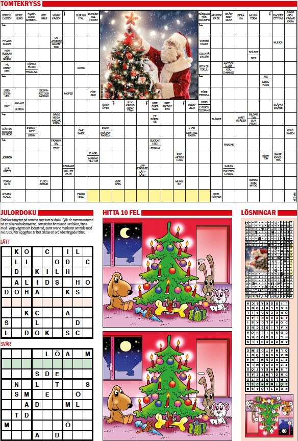 Tabloidsida med jultema