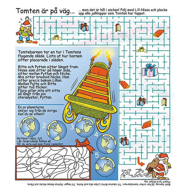 Barnpyssel tomten på väg